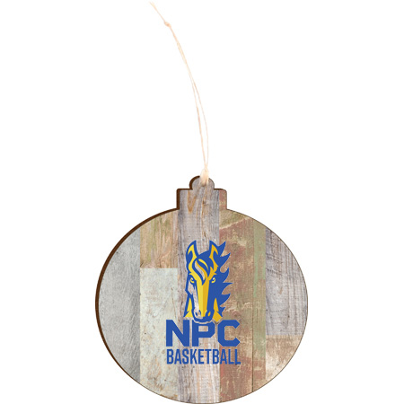 NPC Basketball Light 4.18 X 3.86 Faux Wood Ornament