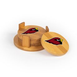 Alternative view of Orchard View Round Bamboo Coaster Set of 4 with holder