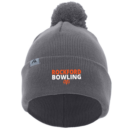 Rockford Bowling KNIT FOLD OVER POM-POM BEANIE - Image 5
