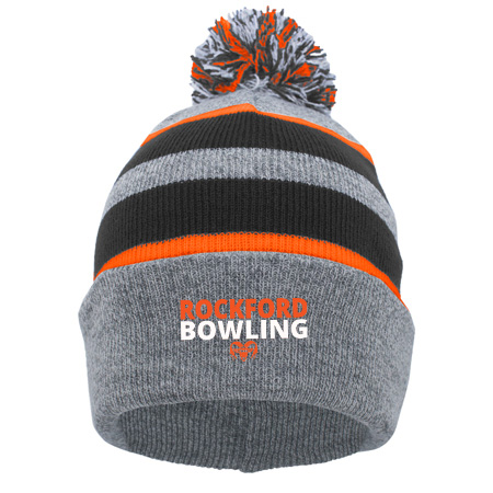 Rockford Bowling KNIT FOLD OVER POM-POM BEANIE - Image 2