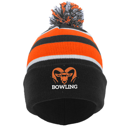 Rockford Bowling KNIT FOLD OVER POM-POM BEANIE - Image 3