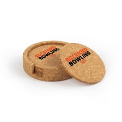 Alternative view of Rockford Bowling Circular Cork Coaster Set of 4 with holder