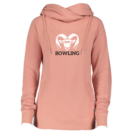 Rockford Bowling Ladies Classic Fleece Funnel Neck Pullover Hood - Image 3