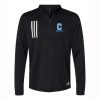 GR Christian lacrosse Adult Adidas 3-Stripes Double Knit Quarter-Zip Pullover