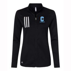 GR Christian lacrosse Ladies Adidas 3-Stripes Double Knit Full-Zip Pullover
