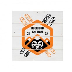 Rockford Ski White Wood Pallet Coaster  Set of 1  no holder