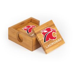 Alternative view of NV Girls Lacrosse Square Bamboo Coaster Set of 4 with holder