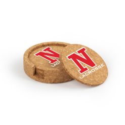 NV Girls Lacrosse Circular Cork Coaster Set of 4 with holder
