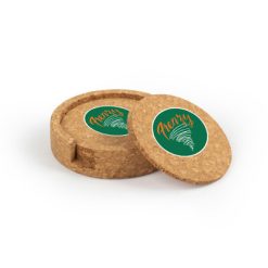 MFB Frenzy Circular Cork Coaster Set of 4 with holder