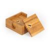 MFB Hand Cycling Square Bamboo Coaster Set of 4 with holder