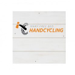 MFB Hand Cycling White Wood Pallet Coaster  Set of 1  no holder