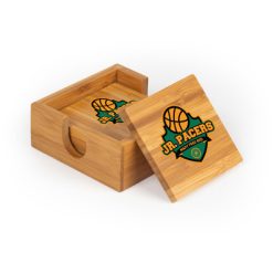 MFB Jr. Pacers Square Bamboo Coaster Set of 4 with holder