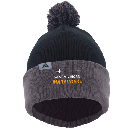 MFB West Michigan Marauders KNIT FOLD OVER POM-POM BEANIE - Image 8