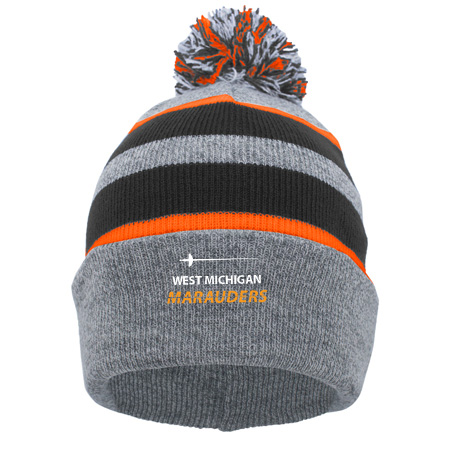 MFB West Michigan Marauders KNIT FOLD OVER POM-POM BEANIE - Image 2