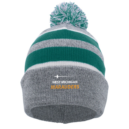 MFB West Michigan Marauders KNIT FOLD OVER POM-POM BEANIE - Image 4