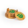 MFB Power Soccer Club Round Bamboo Coaster Set of 4 with holder