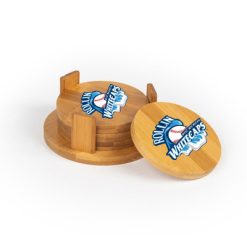 MFB West Michigan Rollin Whitecaps Round Bamboo Coaster Set of 4 with holder