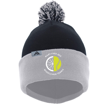 MFB Tennis KNIT FOLD OVER POM-POM BEANIE - Image 3
