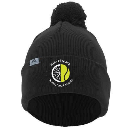 MFB Tennis KNIT FOLD OVER POM-POM BEANIE - Image 4