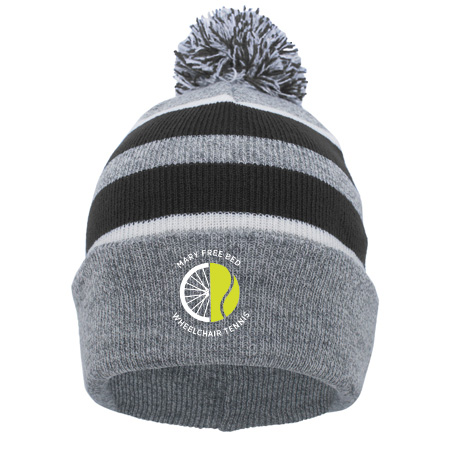 MFB Tennis KNIT FOLD OVER POM-POM BEANIE - Image 6