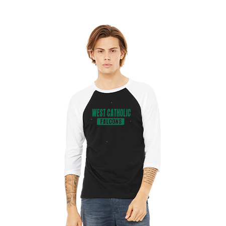 West Catholic Unisex 3/4 Sleeve Baseball Tee - Image 20