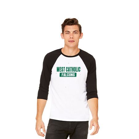 West Catholic Unisex 3/4 Sleeve Baseball Tee - Image 32