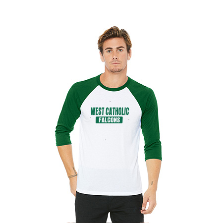 West Catholic Unisex 3/4 Sleeve Baseball Tee - Image 5