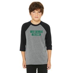 Alternative view of West Catholic Youth Youth 3/4 Sleeve Baseball Tee
