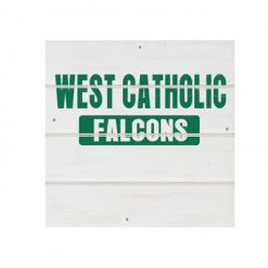 West Catholic White Wood Pallet Coaster  Set of 1  no holder