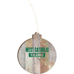 Alternative view of West Catholic Light 4.18 X 3.86 Faux Wood Ornament