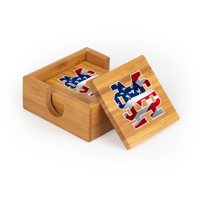 Mona Shores Square Bamboo Coaster Set of 4 with holder - Image 4