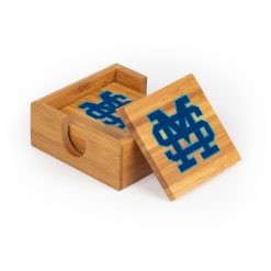 Mona Shores   Square Bamboo Coaster Set of 4 with holder