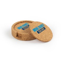 Alternative view of Mona Shores   Circular Cork Coaster Set of 4 with holder