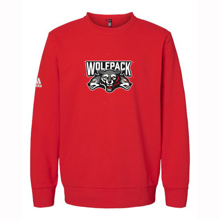 Wolf Pack Hockey Adidas Fleece Crewneck Sweatshirt - Image 2