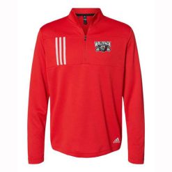 Alternative view of Wolf Pack Hockey Adult Adidas 3-Stripes Double Knit Quarter-Zip Pullover