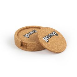 Wolf Pack Hockey Circular Cork Coaster Set of 4 with holder