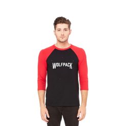 Alternative view of Wolf Pack Hockey Unisex 3/4 Sleeve Baseball Tee