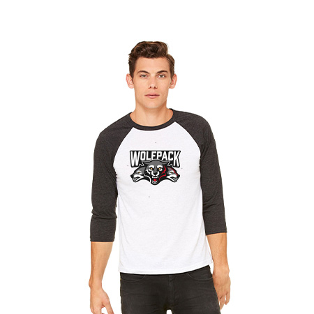 Wolf Pack Hockey Unisex 3/4 Sleeve Baseball Tee - Image 19