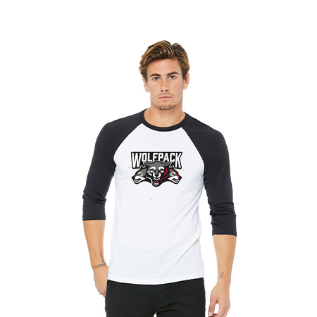 Wolf Pack Hockey Unisex 3/4 Sleeve Baseball Tee - Image 33