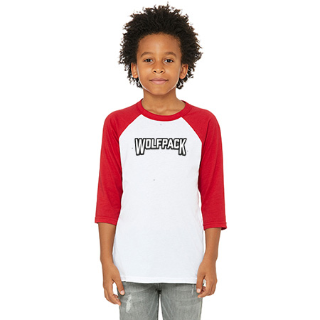 Wolf Pack Hockey Youth Youth 3/4 Sleeve Baseball Tee - Image 2