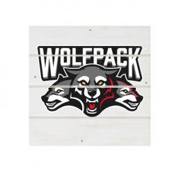Alternative view of Wolf Pack Hockey White Wood Pallet Coaster  Set of 1  no holder