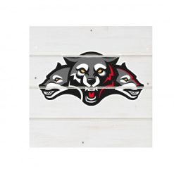 Wolf Pack Hockey White Wood Pallet Coaster  Set of 1  no holder
