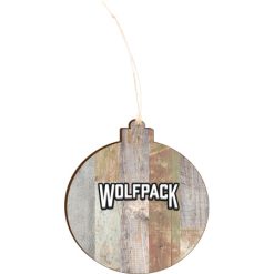 Wolf Pack Hockey Light 4.18 X 3.86 Faux Wood Ornament