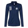 CC Women's Swim & Dive Ladies Adidas 3-Stripes Double Knit Full Zip Pullover