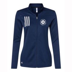 CC Women's Swim & Dive Ladies Adidas 3-Stripes Double Knit Full Zip Pullover