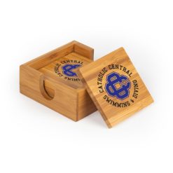 Alternative view of CC Women's Swim & Dive Square Bamboo Coaster Set of 4 with holder