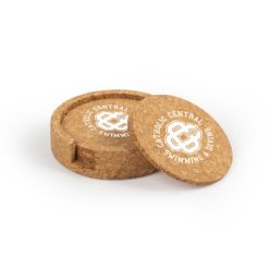 Alternative view of CC Women's Swim & Dive Circular Cork Coaster Set of 4 with holder
