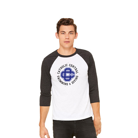 CC Women's Swim & Dive Unisex 3/4 Sleeve Baseball Tee - Image 22