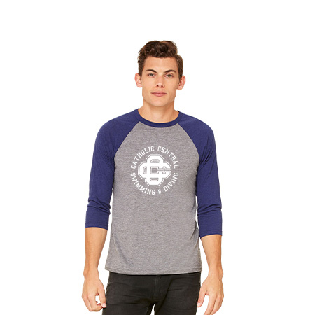 CC Women's Swim & Dive Unisex 3/4 Sleeve Baseball Tee - Image 5