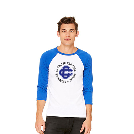 CC Women's Swim & Dive Unisex 3/4 Sleeve Baseball Tee - Image 32